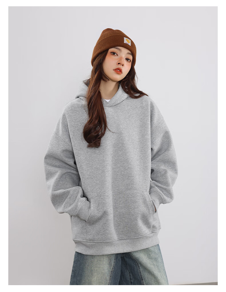 NASA GISS Hooded Sweatshirt for Men, Loose-Fitting Versatile Solid Color Sports Top, Youth Long-Sleeve Jacket, Apricot Color, 2XL 29