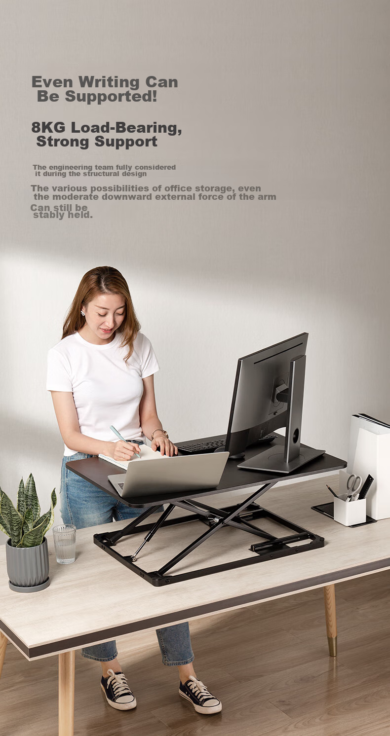 Brateck North Arc Height Adjustable Desk, Standing Office Work Riser Table, Standing Computer Height Adjustable Stand D200 11