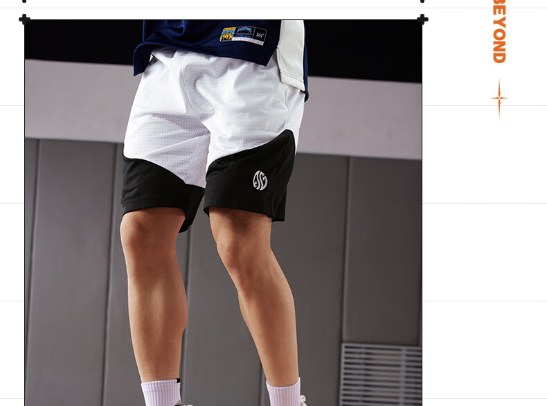 361° Men's Pants, Spring And Summer Loose-Fit Color Block Knitted Shorts, Casual Outdoor Basketball Sports Pants, 652521706-3 24