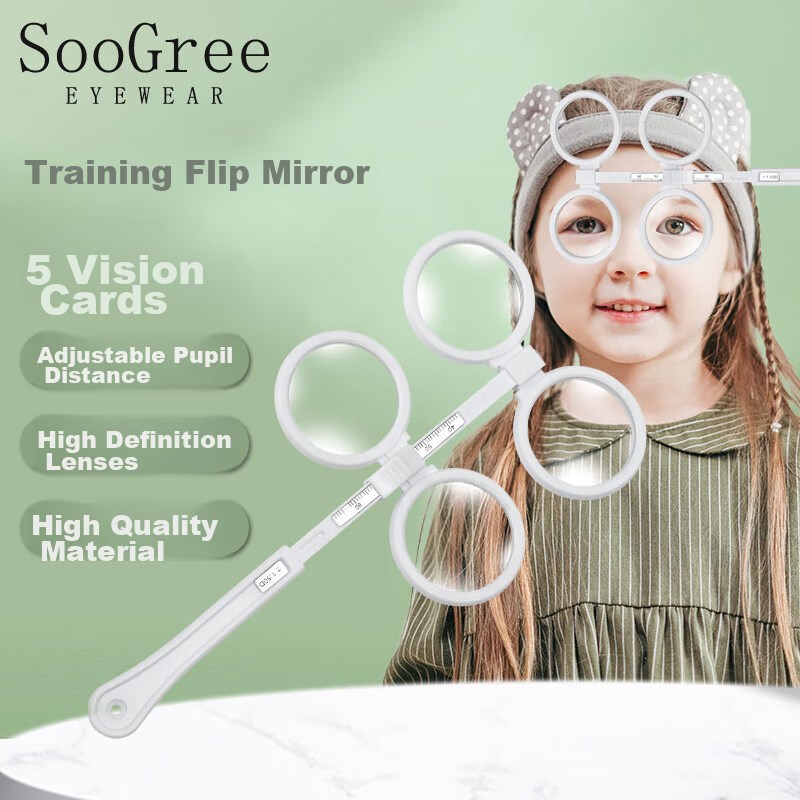 SooGree Flip And Reverse Children's Vision Training Cards, Double-Sided Butterfly Mirror Vision Cards, Adjustable Glasses