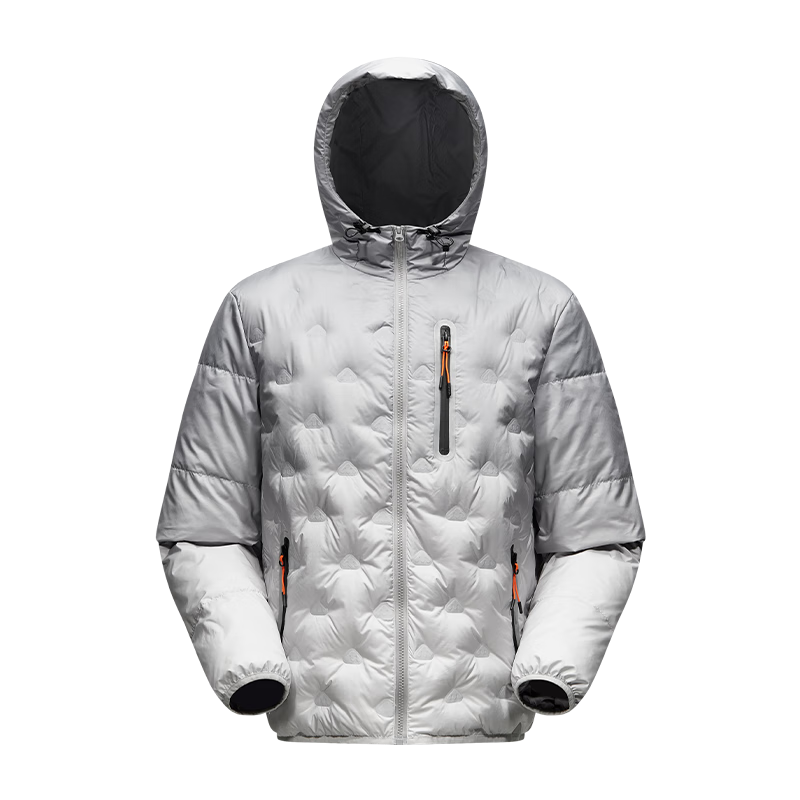 Meilicheng [Same As Jianji] Women's Lightweight Down Jacket with Hood, Couple Style Warm Goose down Coat 186 Gray S