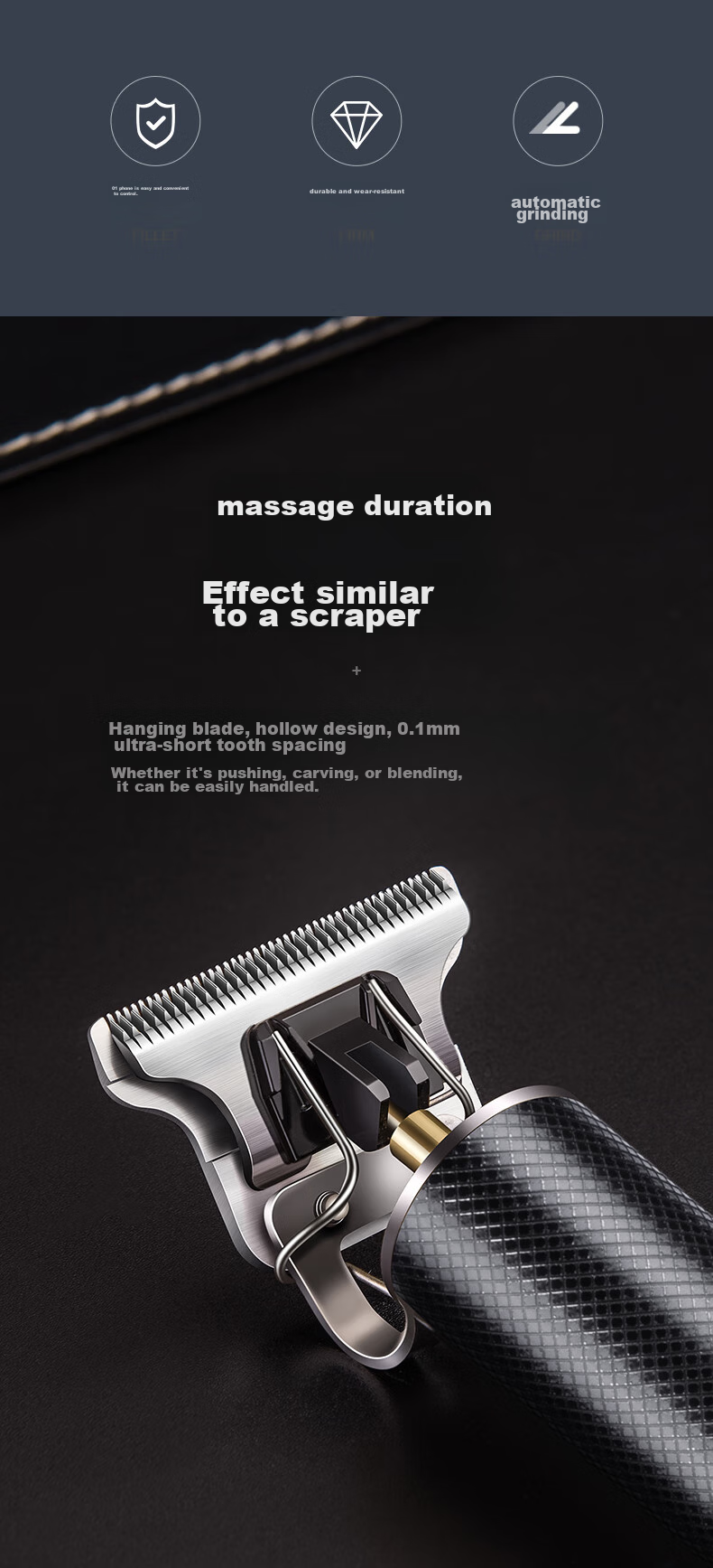 AUX Hair Clipper, Shaving And Styling Tool, for Adults And Children, Electric Trimmer, Head Shaver, Edge Trimmer, Bangs Trimmer, Self-Haircut Device, Gradient Design, Specialized for Men's Barbershops 11