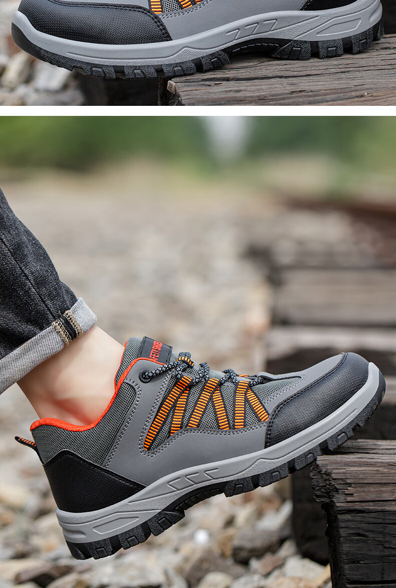LAOGUANJIA Men's Safety Shoes with Steel Toe Cap, Puncture-Resistant, Breathable, Protective Work Shoes for Electricians, Insulated And Wear-Resistant Hiking Shoes 508 Size 41 12