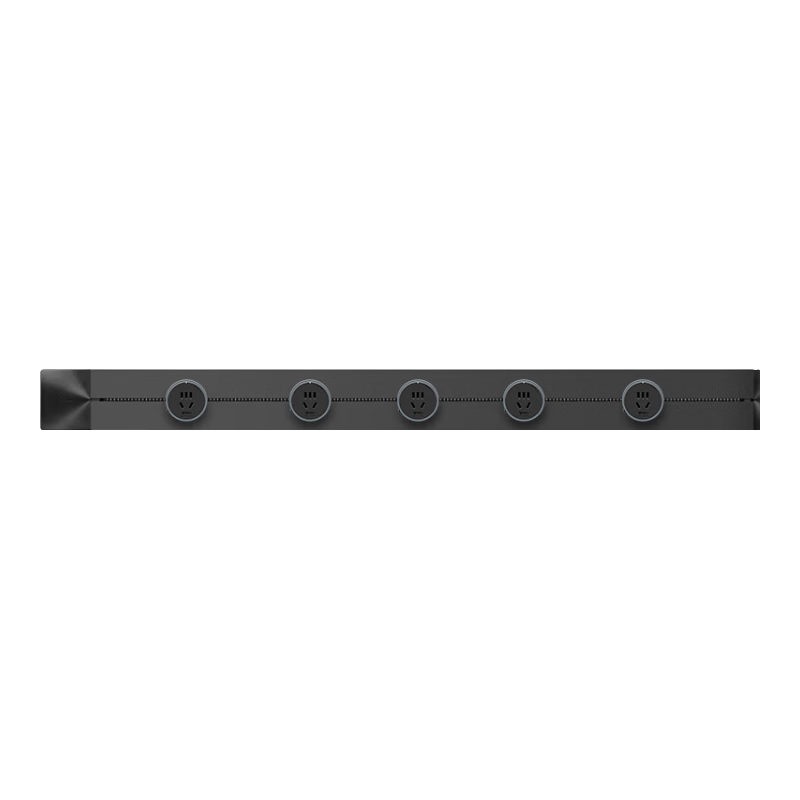 BULL Concealed Track Socket, Movable Wall Socket Recessed/power Strip/terminal Block, Multifunctional Socket, 100cm + 5 Five-Hole Sockets, GQ1 Black