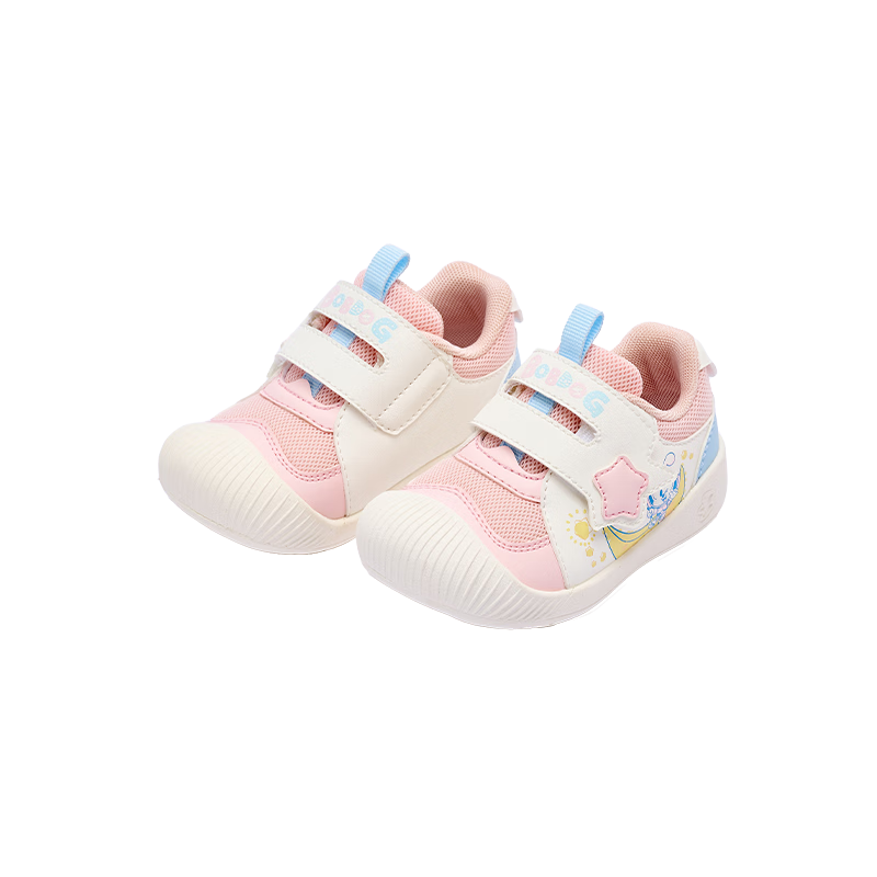 BOBDOG Children's Shoes, Baby Walking Shoes, Spring Style Soft-Soled Non-Slip Infant Functional Shoes, Lotus Pink, Size 22