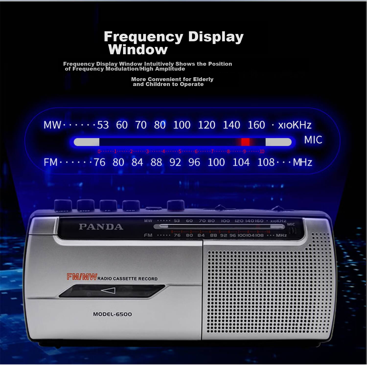 PANDA (PANDA) 6503 Portable Tape Recorder for Elderly with USB and SD Card Slots, Mini Player for Cassette Recording, English Learning for Elderly at Home, White 5