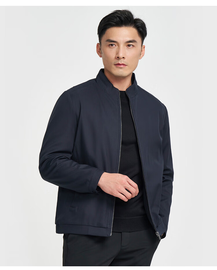 Caizi Men's Stand Collar Jacket Autumn Winter 2025 New Graphene Warm Fabric Embroidered Simple Business Casual Windproof 6