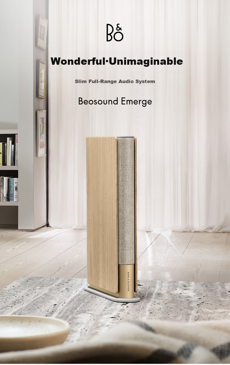B&O Beosound Emerge Bluetooth Speaker, Home Art Audio System, B&O Creative Book Speaker, Gold Color, Mid-Autumn Festival Gift [Gong Jun Endorsement] 3