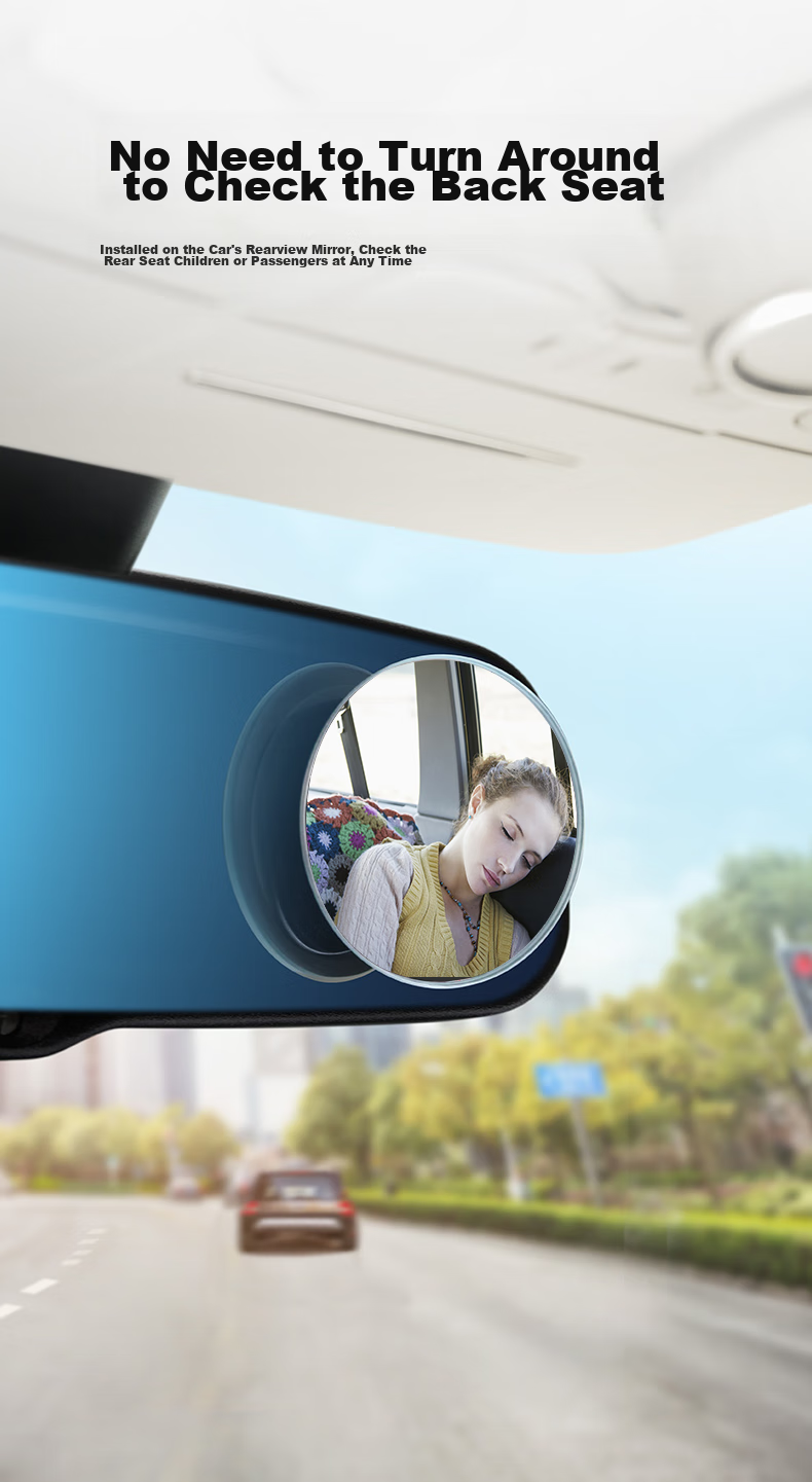 KOOLIFE Car Rearview Mirror Small Round Mirror, Reversing Mirror, Car Auxiliary Blind Spot Assist Wide-Angle Reflective Mirror, Small Round Mirror, Reversing Aid, High-Definition, Rainproof, 360-Degree Adjustable 13