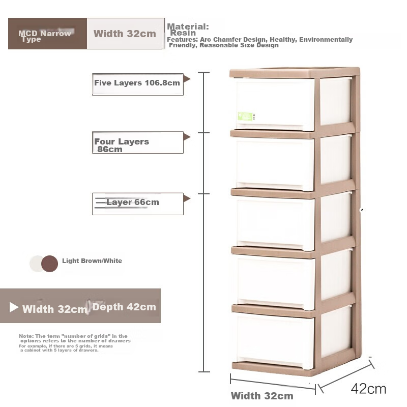 IRIS Storage Cabinet, Gap Cabinet, Wardrobe Drawer Organizer, Storage Cabinet, Narrow Cabinet, Storage Box, Ailisi Five-Tier