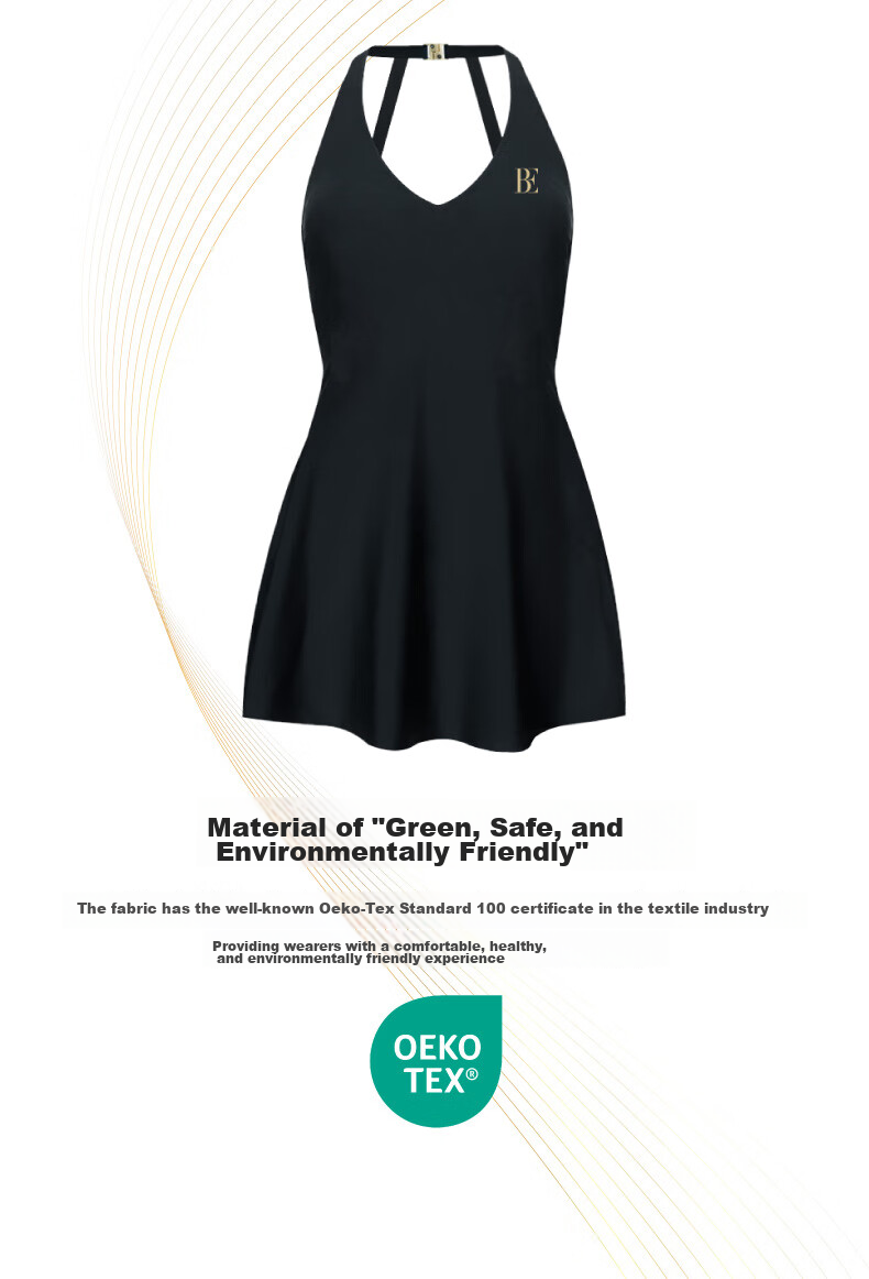 BALNEAIRE [Jiang Shuying's Choice], Little Black Dress Series One-Piece Swimsuit for Women, Elegant And High-End Feel for Hot Springs Resort, 61598 M 5