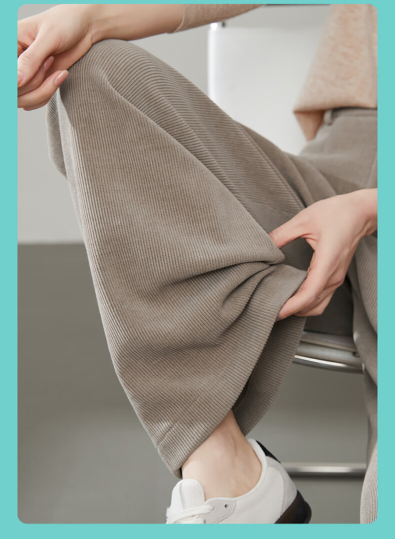 ESE-Y Wide-Leg Pants for Women, Spring 2025, High-Waisted Slimming Straight-Leg Glutinous Rice Pants, Black, Size 27 4