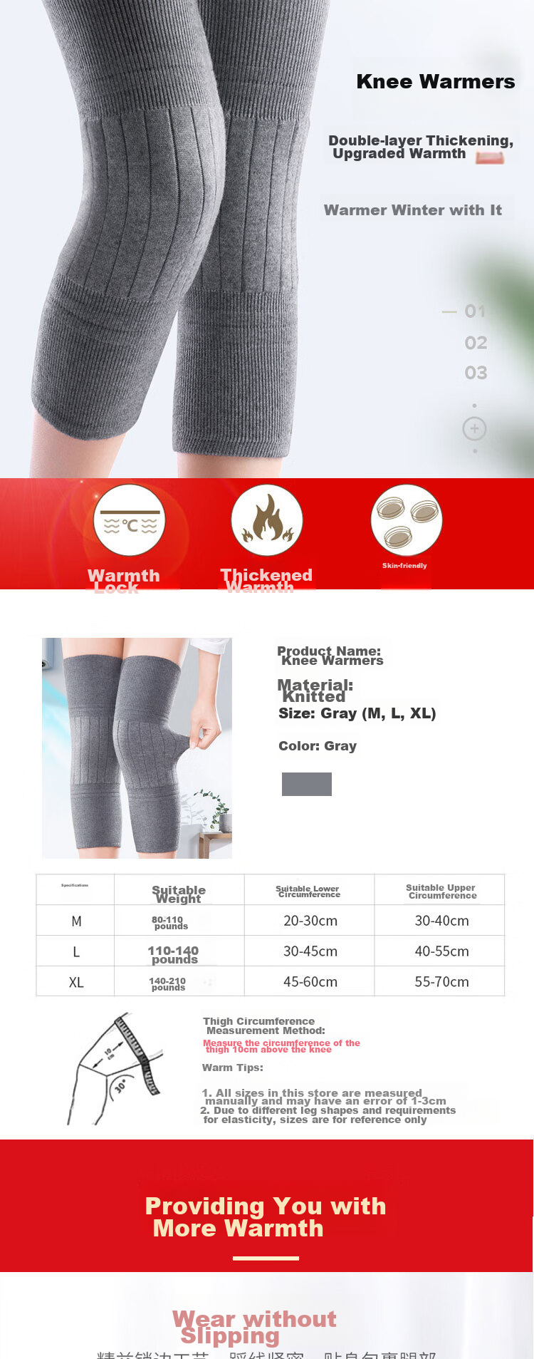 LAC Cashmere Knee Warmers for Cold Legs, Sports Knee Pads, Fleece-Lined Winter Protection for Middle-Aged And Elderly Men And Wome 1