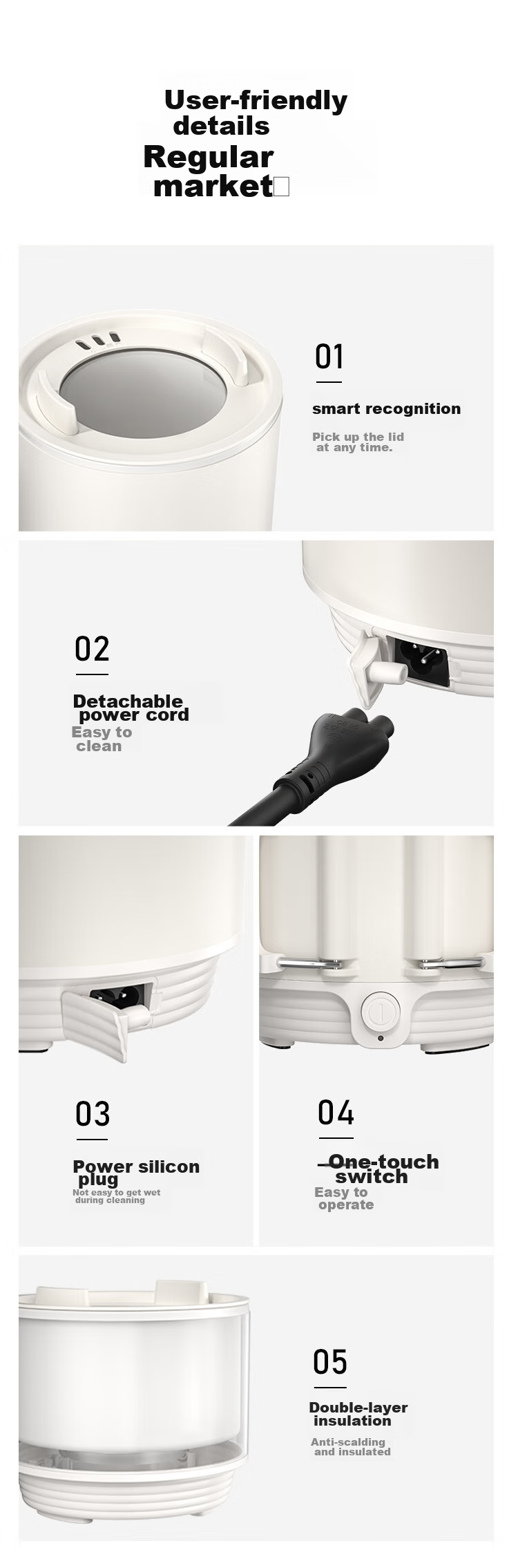DAEWOO Electric Cooking Pot, Small Electric Pot for Dormitory, Multi-Functional Electric Hot Pot for Students, Steaming And Boiling All-In Mini Single-Person Round Pot, Electric Hot Pot S26-XYH 11