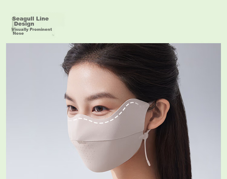Beneunder Sun Protection Face Mask, Full-Face Ice Silk Sunscreen Face Cover for Women, Face Mini Skirt, Summer High-Value UV Protection, Breathable Cycling Mask 17