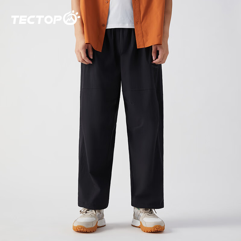 TECTOP Outdoor Lightweight Casual Pants, Woven Men's Trousers 2412213SZ Classic Black M