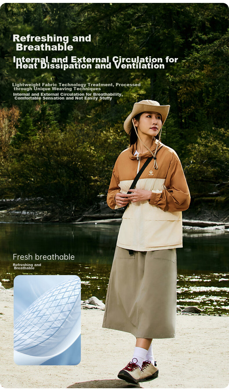TECTOP Women's Sun Protection Jacket, UV-Resistant, Breathable Summer Outdoor Coat, 2422226FS, Lake Tea Green/Blue Mountain Blue, 2XL 7
