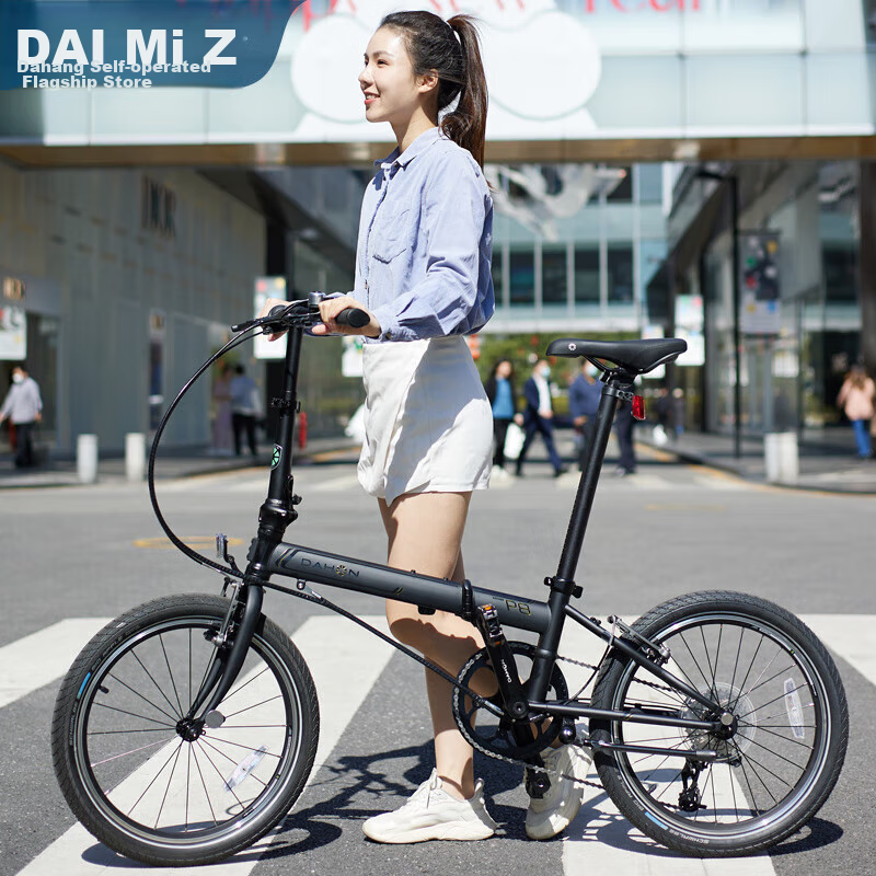 大行（DAHON）折叠自行车20英寸8级变速经典P8单车KBC083 黑色高配款-京仓