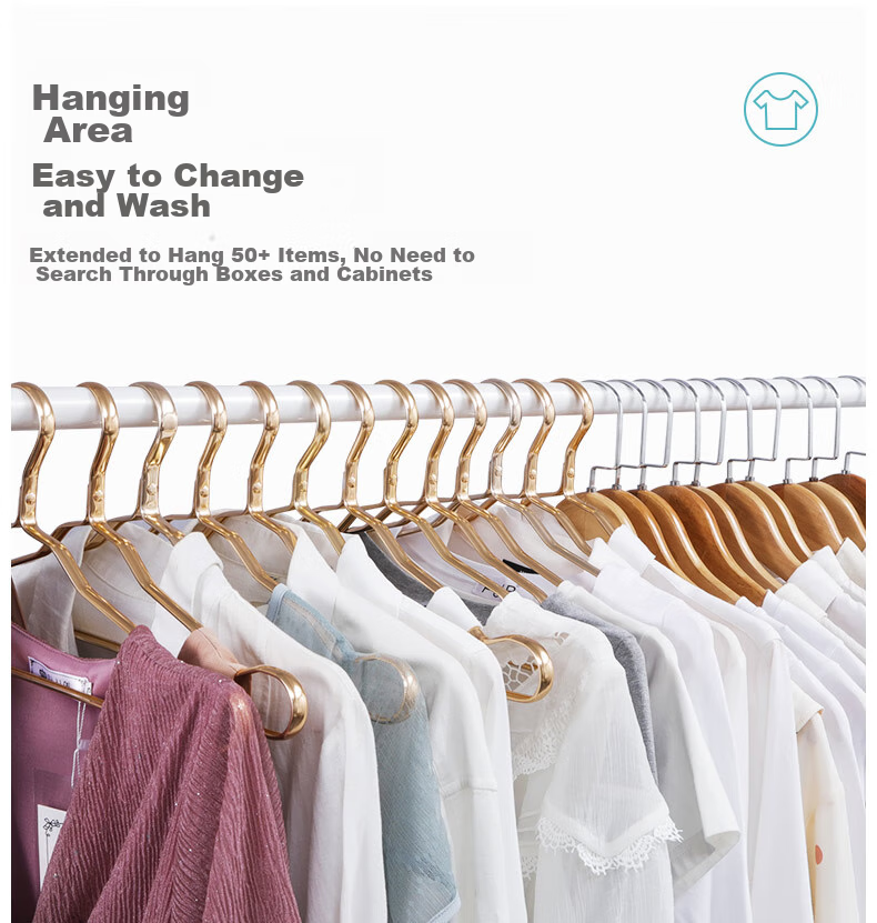 Yicainianhua Clothes Drying Rack, Floor-Standing Movable Hanger, Indoor Coat And Hat Stand, Balcony Clothesline, Drying Pole, 2166go 5