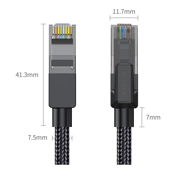 UGREEN Cat6A Pure Copper 10 Gigabit Patch Cord, Ethernet Cable for Home Computer Network Engineering, 8-Core Twisted Pair Cable, Compatible with Gigabit And 2.5G, 25 Meters, 35808 20