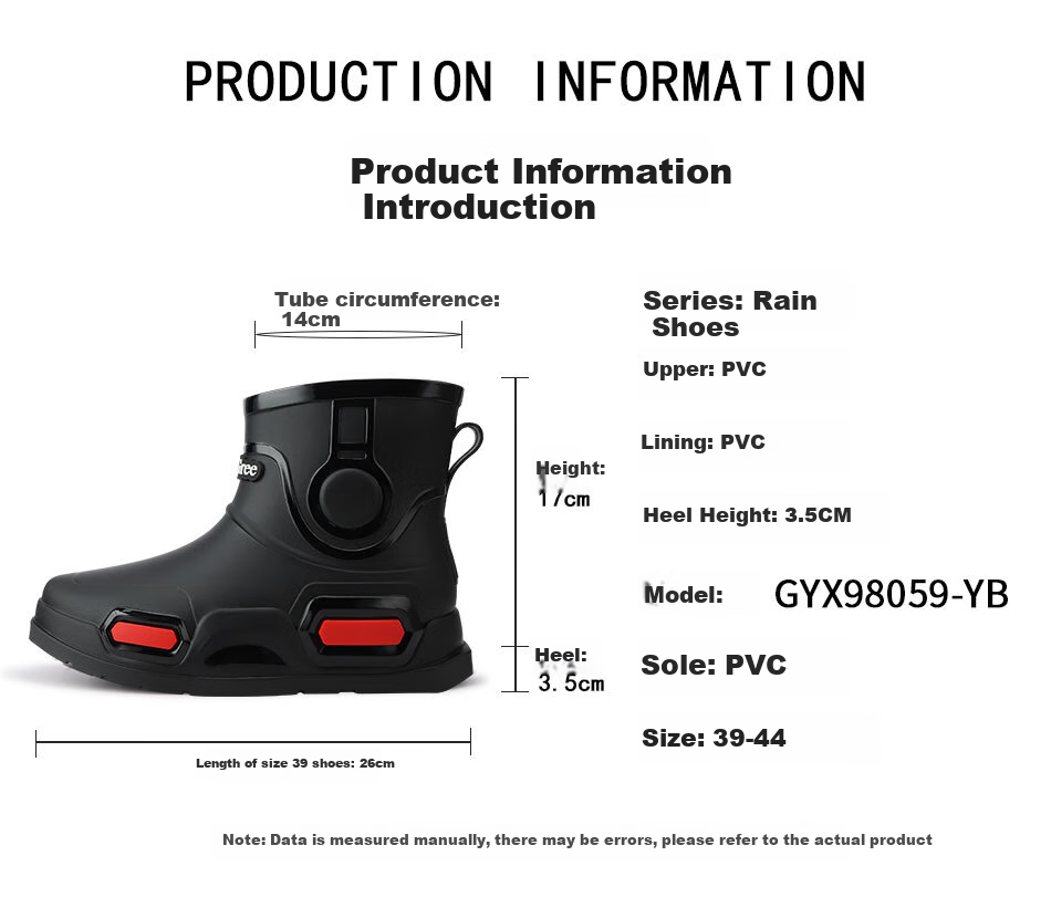 SooGree Men's Short Rain Boots, Lightweight And Stylish, Non-Slip, Wear-Resistant, Waterproof Work Shoes for Fishing 3