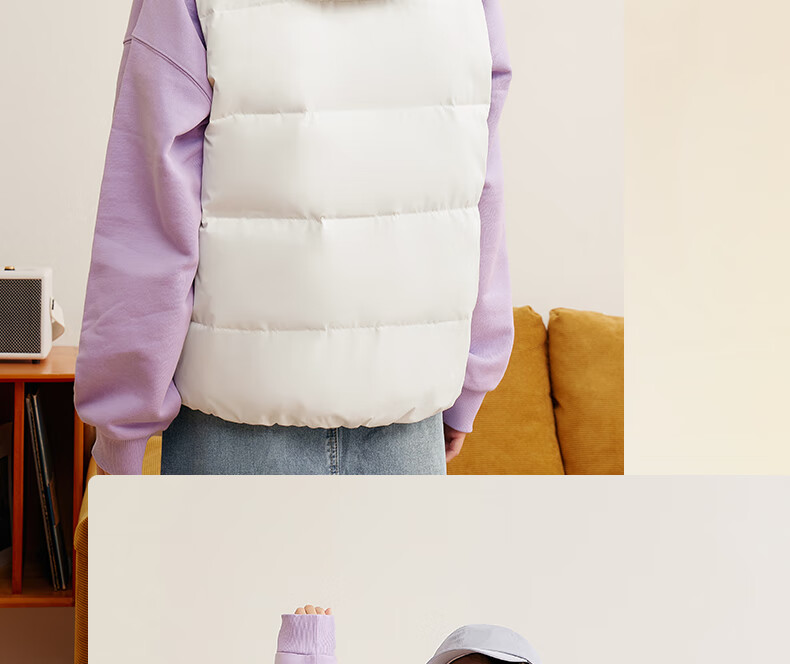 361° Men's Down Vest Autumn Winter New Waterproof Warm Sports Casual Running Stand Collar Jacket 652544401-4 55