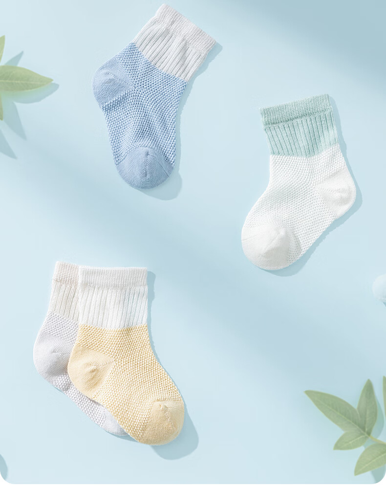 Beitaisi Baby Socks, Summer Thin Style, Newborn Breathable Mesh, Mid-Calf Socks for Boys And Girls, Children's Socks 19