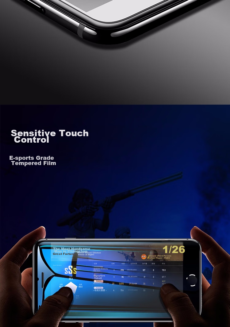 ESCASE [Two Pieces] IPhone 8 Plus/7 Plus/6S Plus Tempered Glass Screen Protector, High-Definition Screen Coverage Non-Water Gel Film, Front Glass Film 13