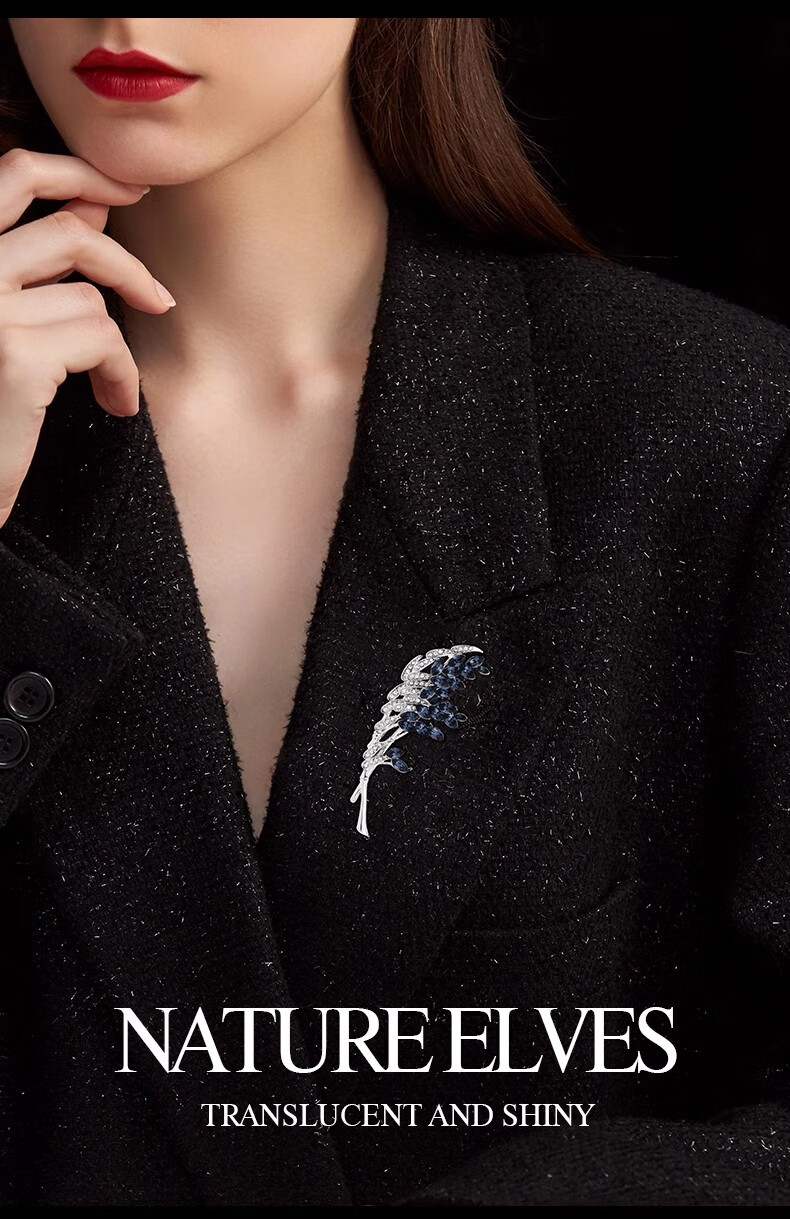 Eternelle French Original Design Brooch, Autumn And Winter Collar Pin for Women, Accessory Pin Buckle, Austrian Crystal Brooch 5