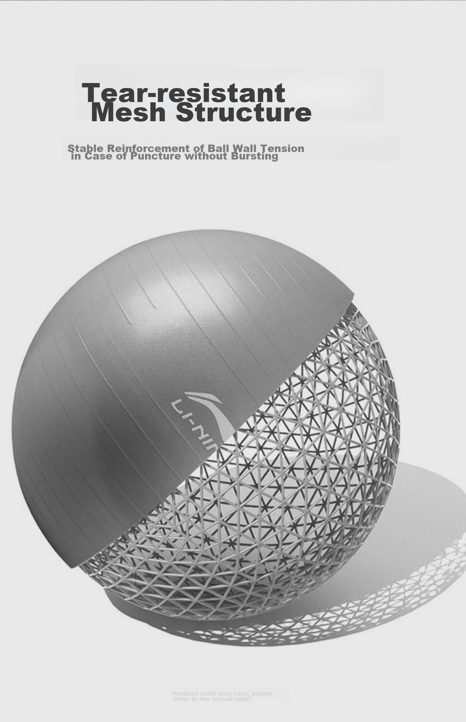 Li-Ning Yoga Ball, Fitness 75cm, Adult Training, Elastic Thickened, Professional Anti-Burst, Non-Slip, Pressure-Resistant Equipment 9