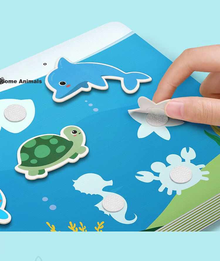 Mimeng Baby Quiet Book, Tear-Off Book for Infants, Chewable Hand-Tear Book with Stickers, Concentration Training, Early Childhood Education Toy 12