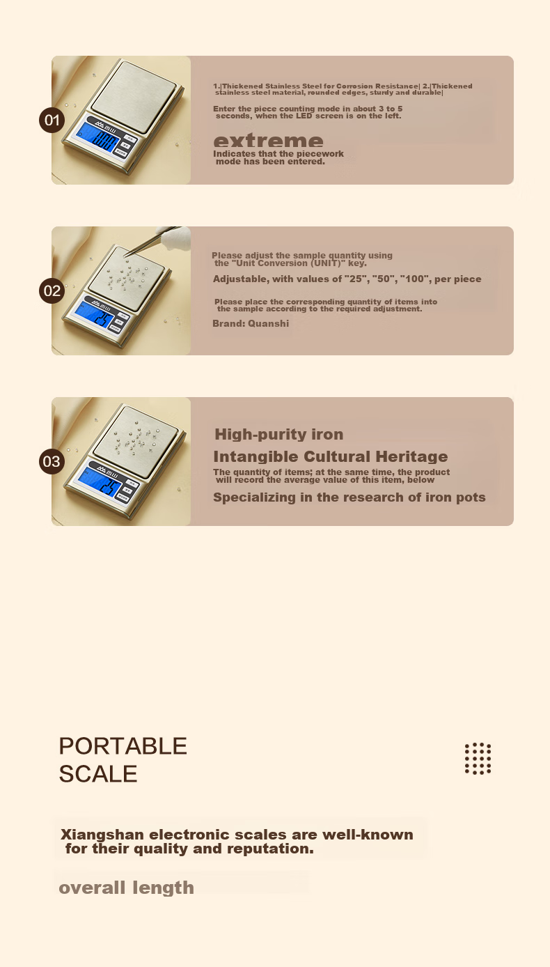 Xiangshan Electronic Scale, Jewelry Scale, Kitchen Scale, High Precision 0.01 Gram Weight Scale, Chinese Medicine Scale, Gold Scale, Mini Pocket Scale, Electronic Scale 7