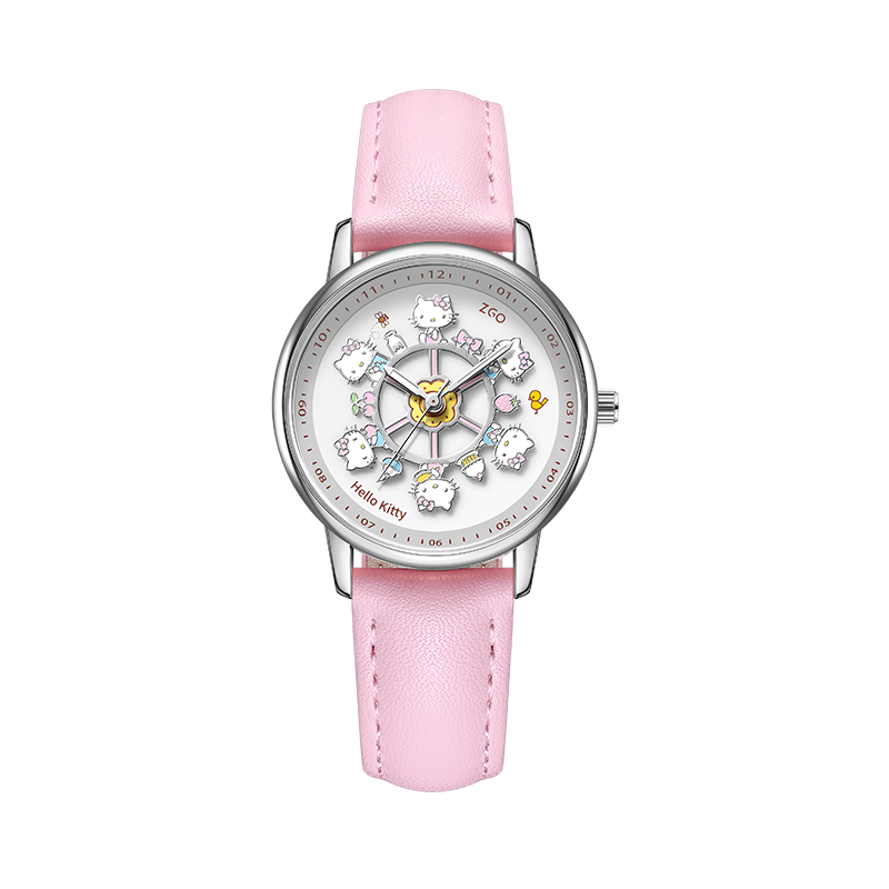 Hello Kitty Sanrio Official, Rotating Carousel Watch for Girls, Birthday Gift for Female Students, Middle And High School Girls, And Girlfriends