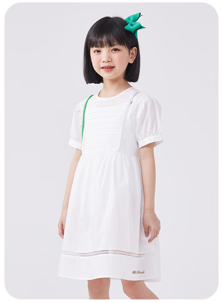 QQ DUCK Girls' Dress, Children's Summer Princess Dress, Youth Skirt, Gift for Holidays And Performances, Formal Dress, White 7