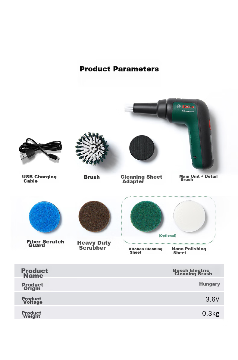 Bosch Electric Cleaning Brush, Dual-Use for Car And Home, Multifunctional, Powerful Wireless Handheld, for Kitchen, Bathroom Tiles, Toilet Cleaning Tool 21