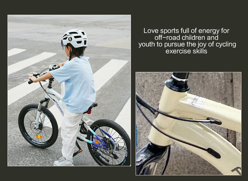 FOREVER Children's Bicycle for Primary And Secondary School Students, Youth Mountain Bike, Kids' Pedal Bike for Ages 8-12, 18-Inch Army Gree 8