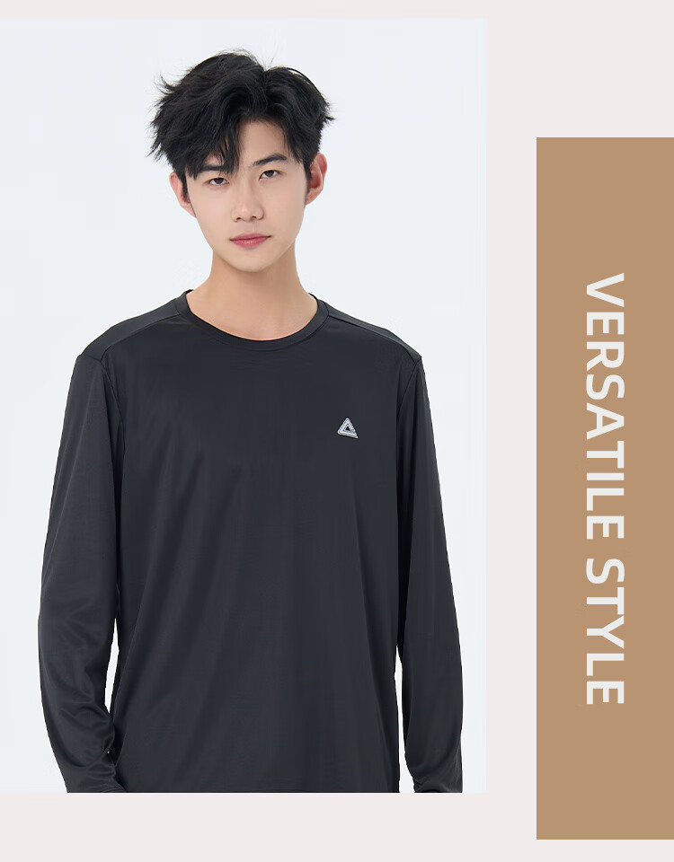 PEAK Sports Sweatshirt, Fitness Wear for Men, Loose-Fitting Casual Round Neck Top, Solid Color, Long Sleeve, without Hood, White, Size L 3