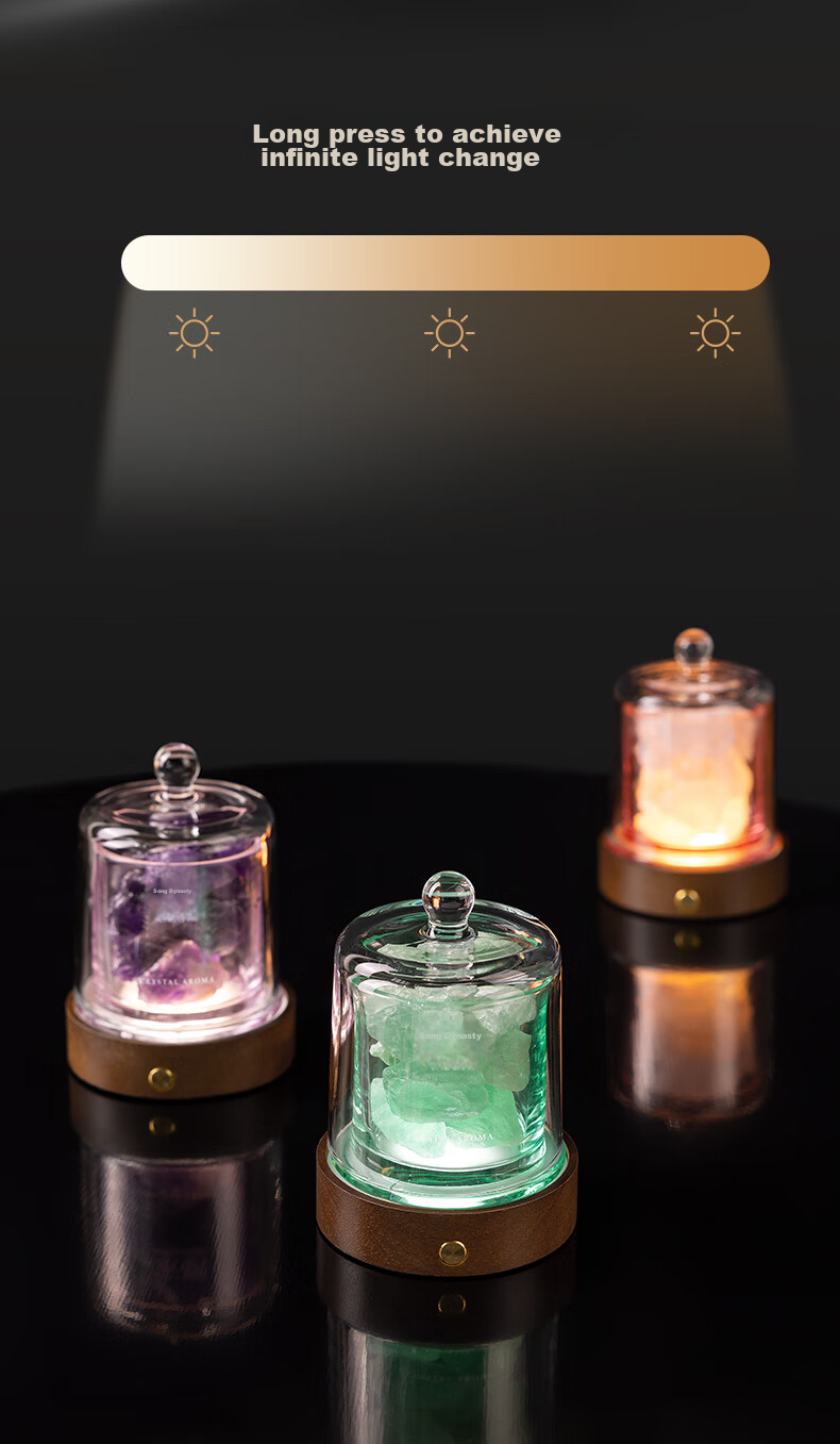 Songchao Linglong Cup Crystal Stone Incense Diffuser, Fragrance for Bedroom, Birthday Gift for Women, Wedding Gift, Mid-Autumn Festival Gift Box, Dark Night Orchid 7