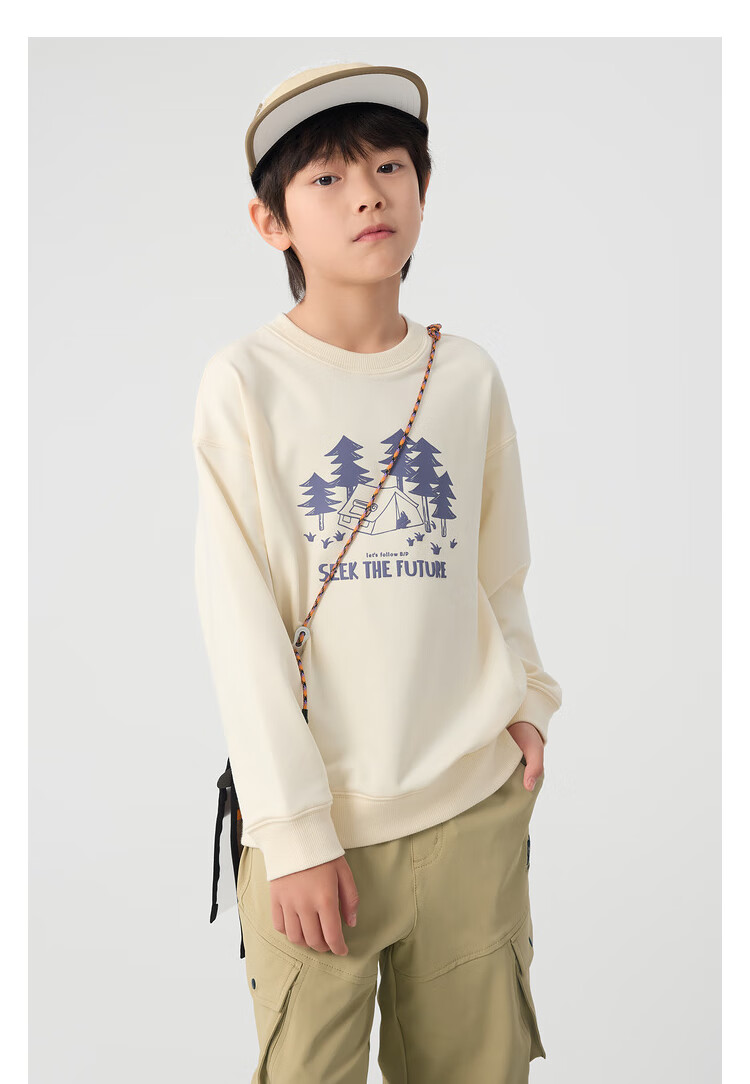 BALABALA Children's Clothing, Kids' Long-Sleeve Sweatshirt, Boys And Girls Spring Wear, Round Neck, Loose-Fitting Comfortable Top, 208125121206 13