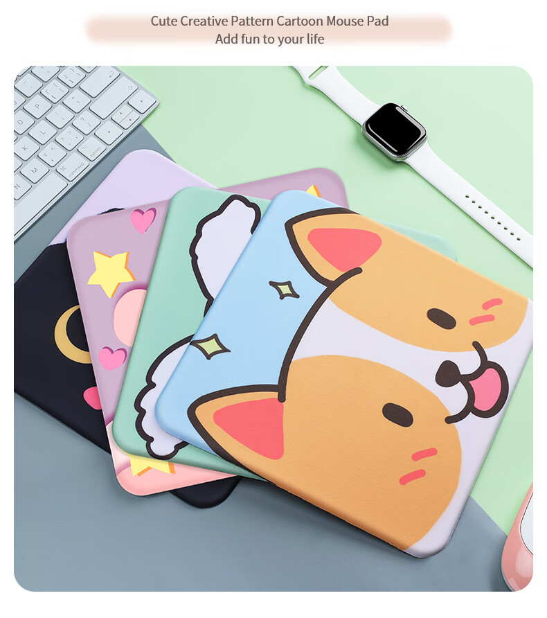 BUBM Mouse Pad Small Size Thick Cartoon Cute Office Desk Mat Non-Slip Durable Mouse Pad Notebook Computer Home Portable Patterned Soft Pad Xing Zhi Kabi 14