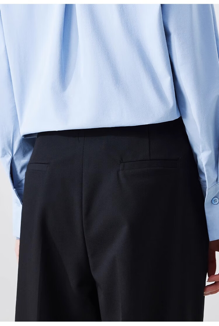 Bodexiaojie Women's Formal Suit Pants, Straight-Leg Trousers for Petite Figures, Professional Interview Attire, Black Dress Pants, Size S 15