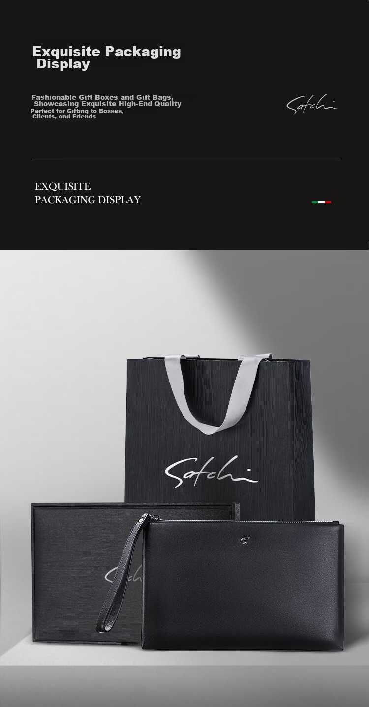 SATCHI Men's Clutch Bag, Handbag, Light Luxury Handheld Bag, Father's Day Gift, Practical Present for Dad 5
