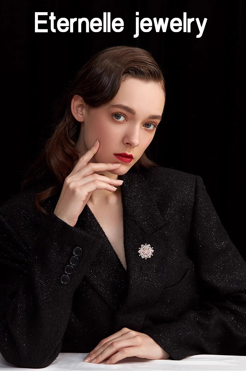 Eternelle French Snowflake Series Simple Versatile Brooch, Elegant Pin, Cardigan Button, High-End Corsage, Birthday Gift 2