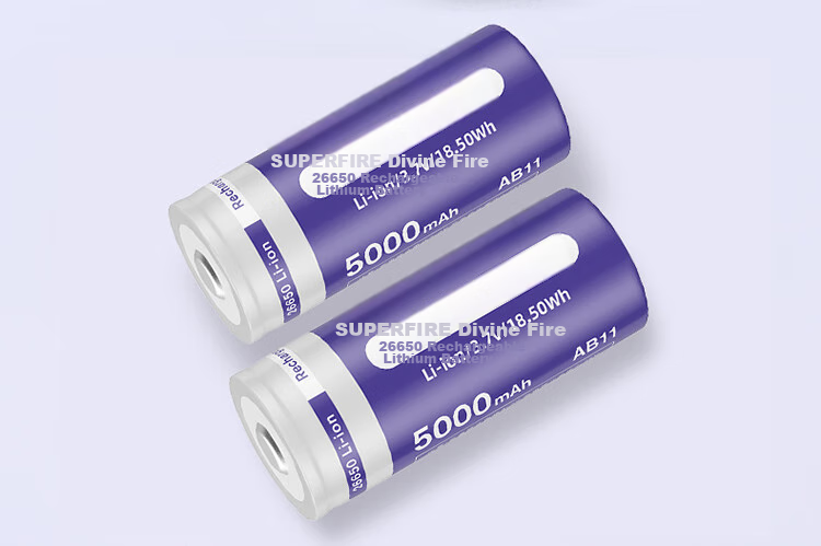 SupFire AB4 26650 Battery, High-Intensity Flashlight Accessory Dedicated Rechargeable Lithium Battery, Pointed Tip, 3.7V-4.2V 11