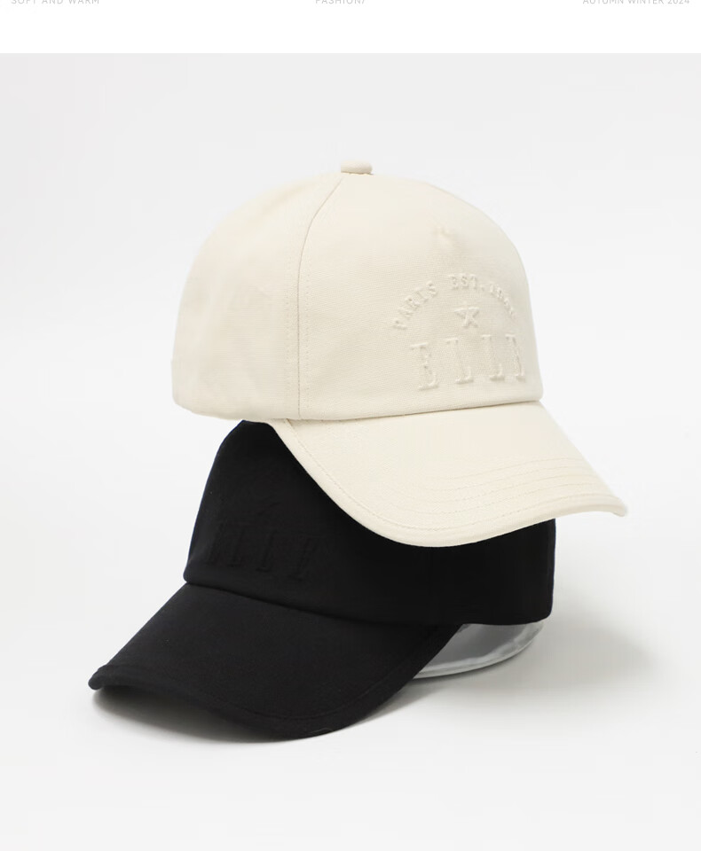 ELLE Sunscreen Baseball Cap Women Outdoor Sunshade Hat Men Couple Adjustable Large Head Pure Cotton Duckbill Gift 25