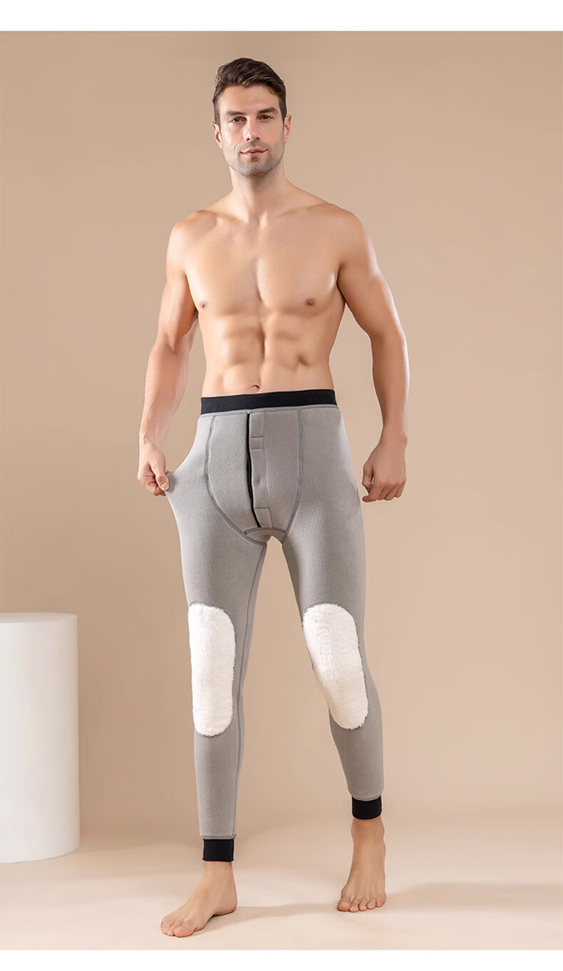 LangSha Thermal Underwear for Men [2026 Fall New Arrival], Fleece-Lined Thick Graphene Knee Protection Base Layer Pants, Extra Thick Cotton Pants for Northeast China 25