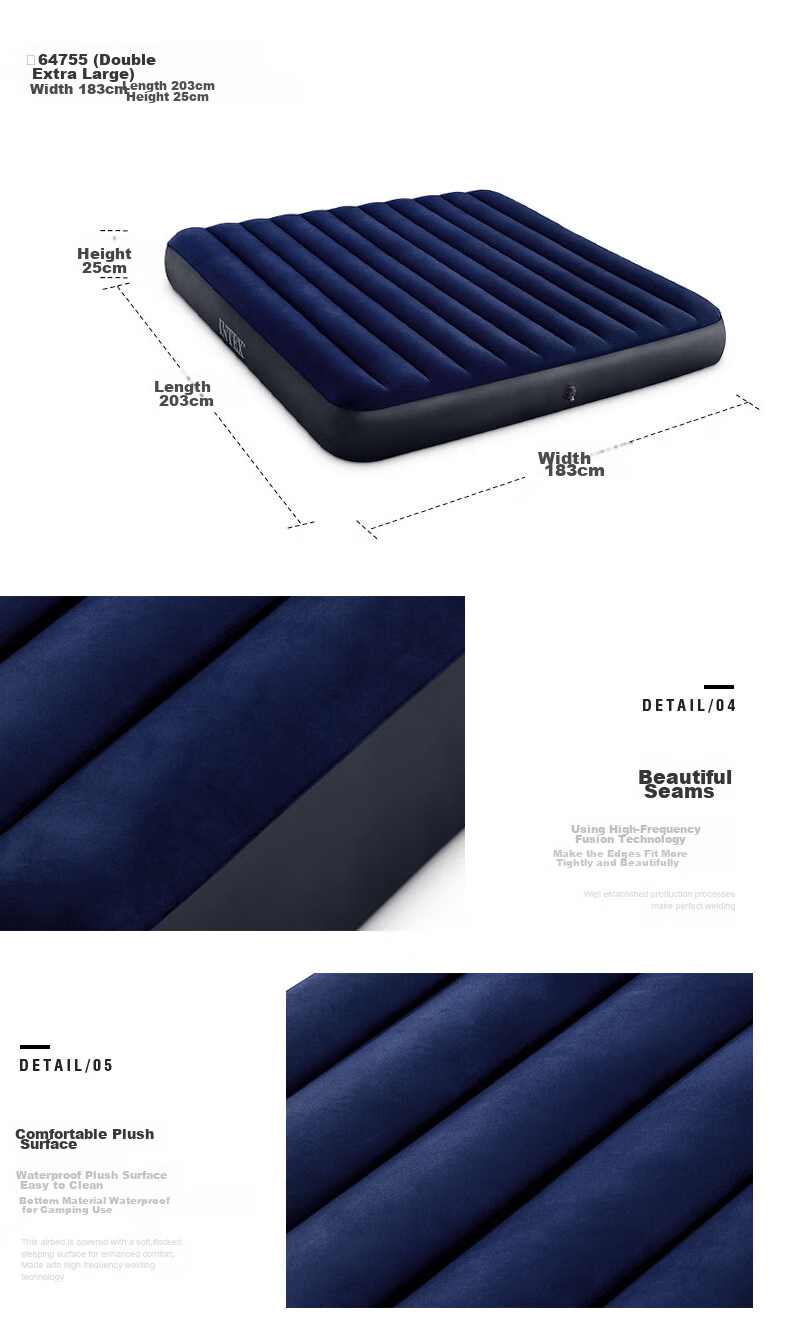 INTEX Inflatable Mattress Car Bed Nap Folding Bed Hospital Companion Single Air Mattress Outdoor Moisture-Proof Mat 64756D 10