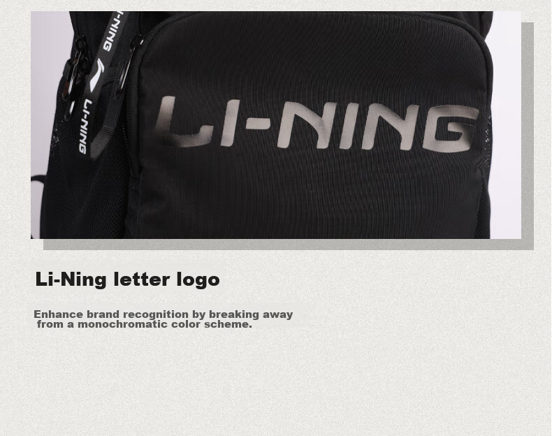 Li-Ning Backpack for Women, School Bag for College And High School Students, Outdoor Hiking Backpack for Men, Large Capacity Travel Bag, Black 25