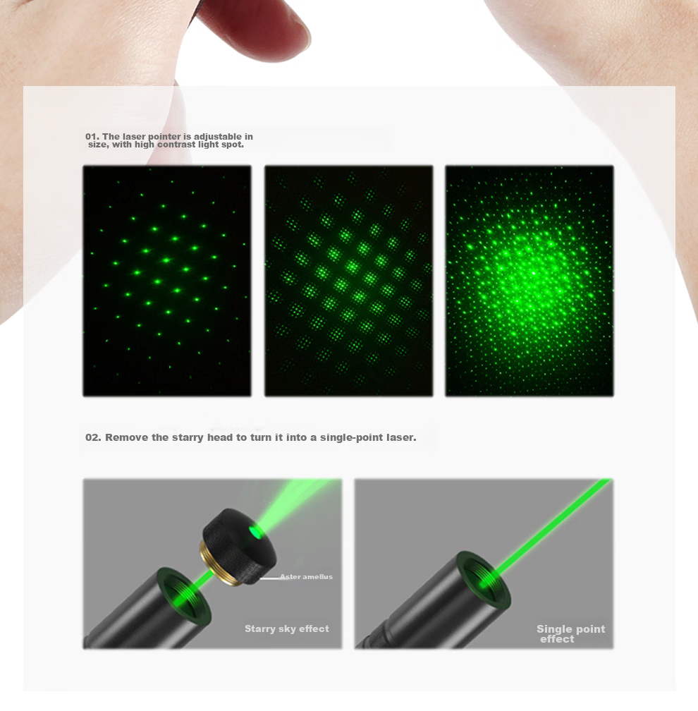 MOTIE M305 Laser Pointer, Green Light High-Power Laser, LED Screen Positioning Device, Rechargeable Flashlight, Long-Lasting Range, Outdoor Construction Site Engineering, Long-Distance Desert Star-Guiding Pe 13