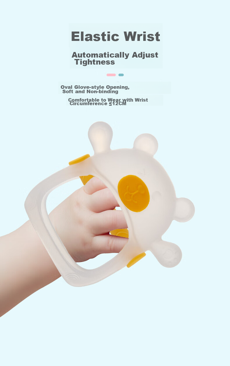 COOKSS Baby Teething Stick Soothing Teether Infant Hand-Biting Prevention Toy for 6-18 Months Chewable Rabbit 5